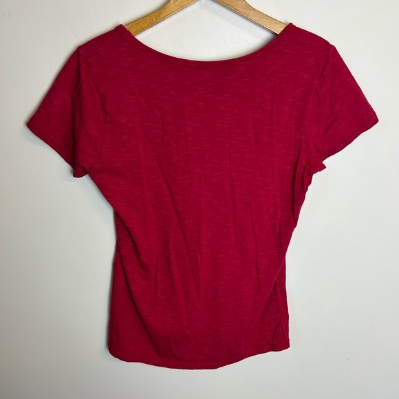 Toad & Co Organic Cotton Women's Red V-Neck Top Blouse Size S Casual outdoor - Picture 7 of 11
